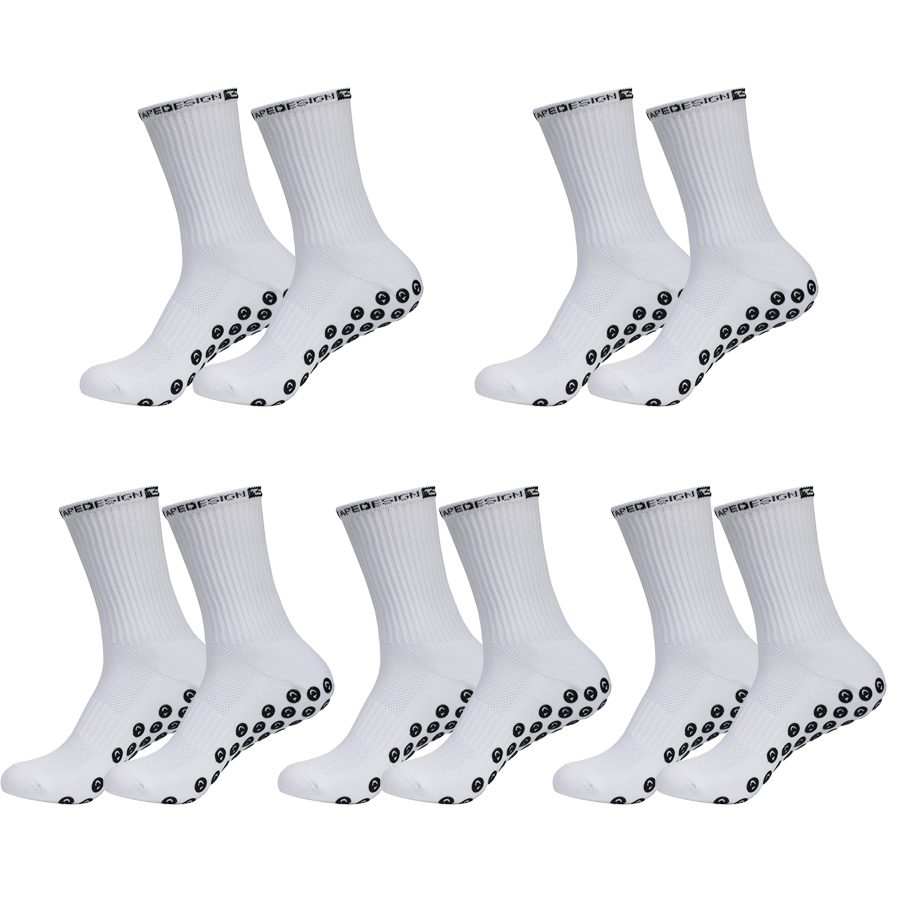 Sock Garter Men - 滑り止め加工のサッカーソックス5足セット。男性用、女性用。サッカー、バスケットボール、テニス、サイクリング、ヨガなど、様々なスポーツに適したグリップ力のあるソックス。