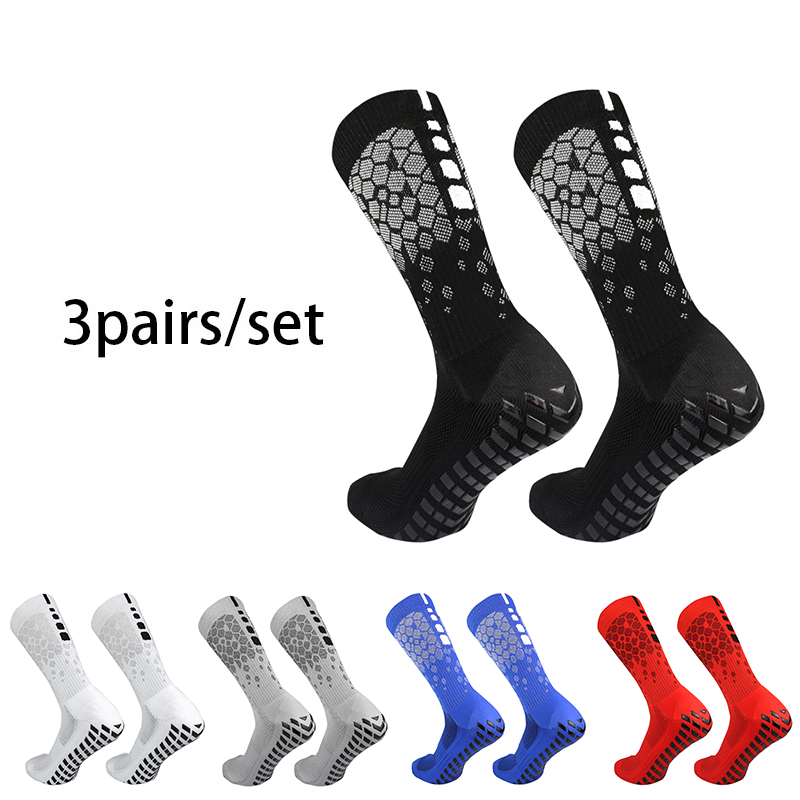 Sock Garter Men - 3 ペア 2023 新しい男性女性サッカーソックスハニカムグラフィック通気性スポーツ矢印シリコーンアンチスリップグリップサッカーソックス
