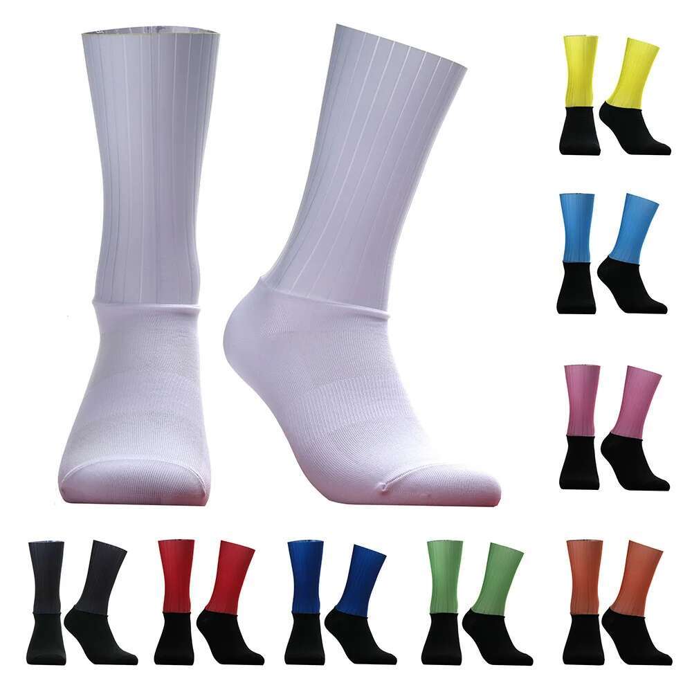 Sock Garter Men - 2026年型、シームレスなサイクリングソックス。滑り止め加工を施したチームソックス。エアロロードバイク用、屋外レース用、コンプレッションスポーツソックス。