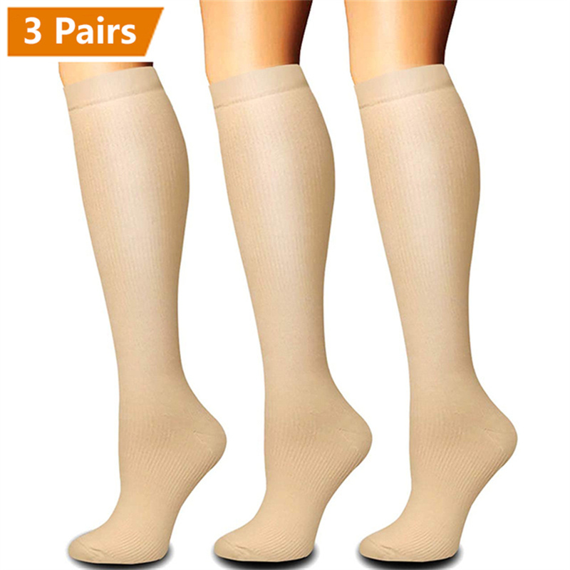 Sock Garter Men - 3 ペア圧縮靴下膝高静脈瘤ストッキング男性女性スポーツソックス抗疲労鎮痛圧縮ストッキング