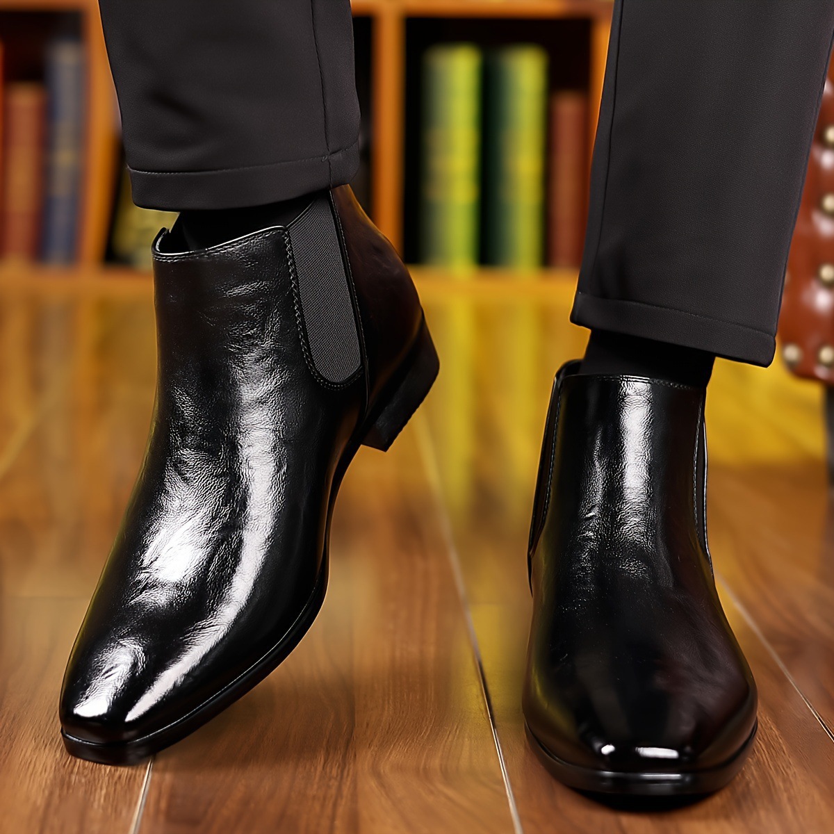 チェルシーブーツ、レザーブーツ、秋用、履き心地の良いアンクル - Men Formal Wear With Boots のレビューと価格