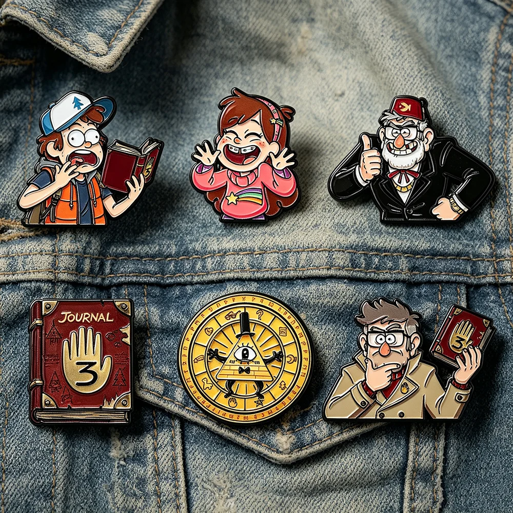 新作、6個入り、女性・男性向け、漫画風のエナメルピン、金属製 - Tuxedo Lapel Pin のレビューと価格