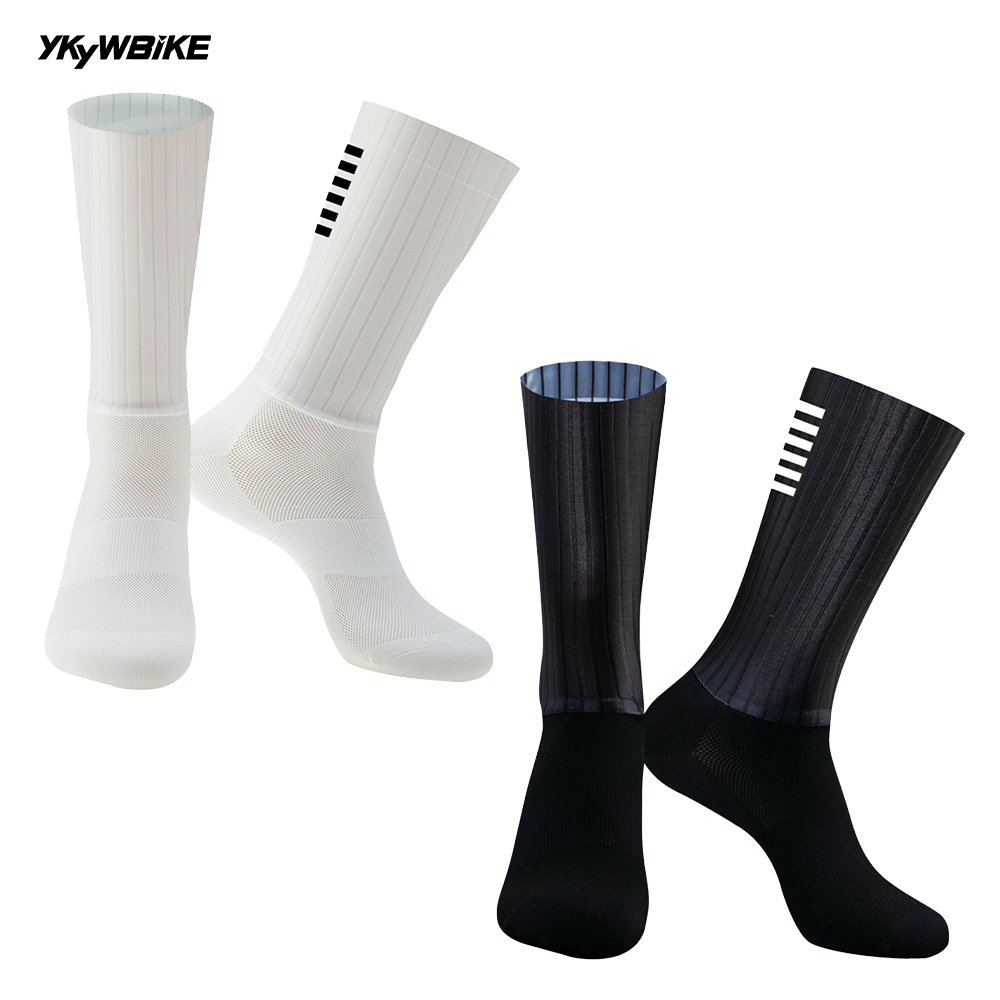 ykywブラックホワイト抗スリップシリコーン男性のサイクリン - Sock Garter Men のレビューと価格
