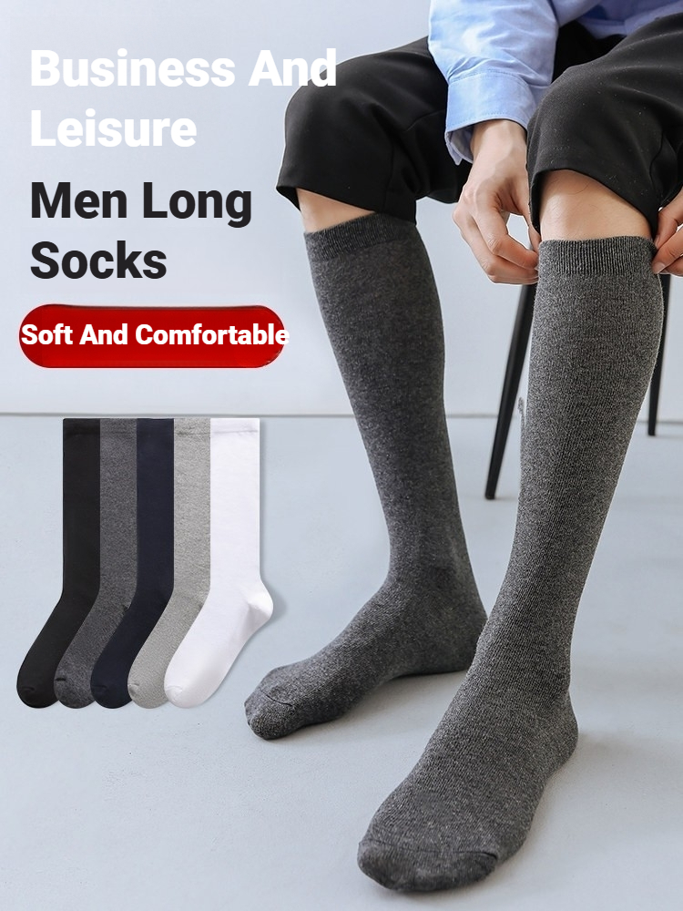 メンズ用、無地の膝丈ビジネスソックス1足。柔らかく伸縮性があ - Sock Garter Men のレビューと価格
