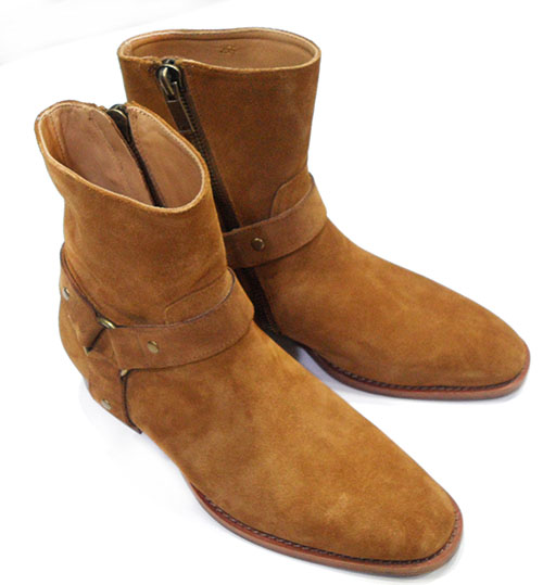 男性本革手作りブティックウェッジドレスパーティー高級デニムブ - Men Formal Wear With Boots のレビューと価格