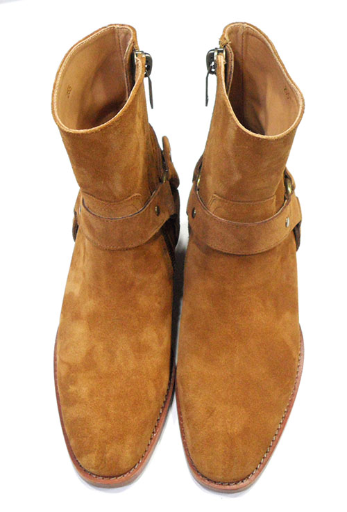 男性本革手作りブティックウェッジドレスパーティー高級デニムブ - Men Formal Wear With Boots のレビューと価格